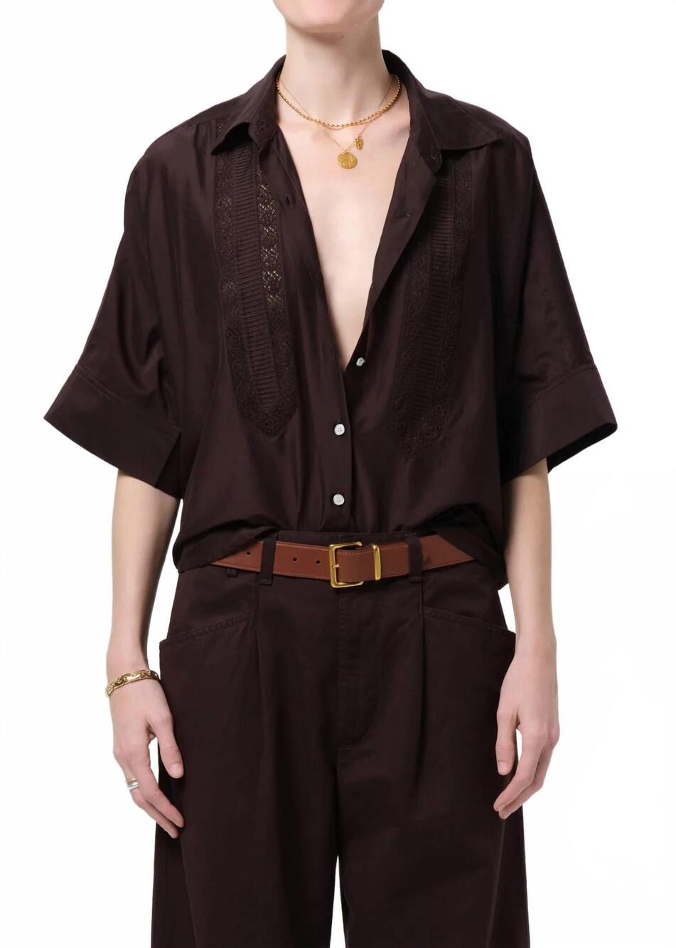 NEW CITIZENS OF HUMANITY claire shirt in chocolate dark brown